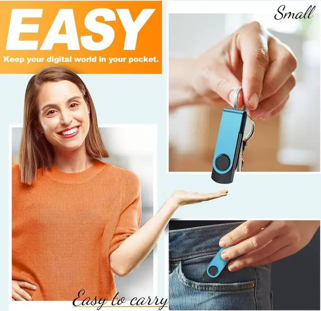 Alt view image 6 of 7 - 32GB Flash Drive Pack of 10 Thumb Drives Bulk Metal USB 2.0 Memory Sticks Swivel Pen Drive 32 GB Portable Keychain Jump Drive Colorful Multipack Zip Drives for Data Storage