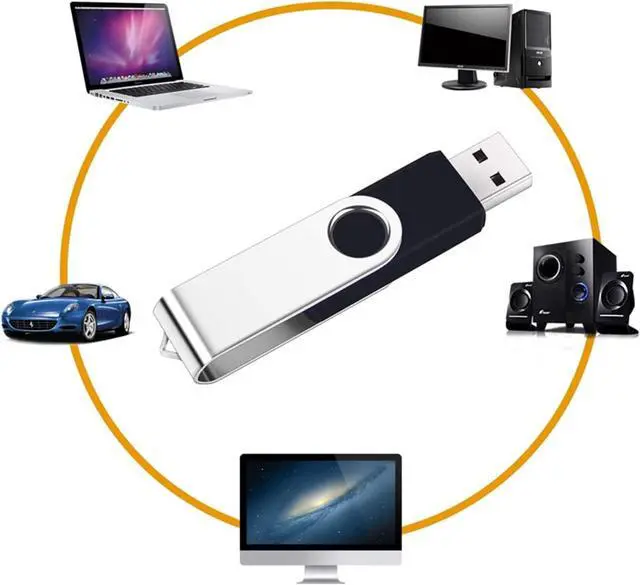 Alt view image 2 of 7 - 2 Pack 64GB USB Flash Drive USB 2.0 Thumb Drives Jump Drive Fold Storage Memory Stick Swivel Design - Black