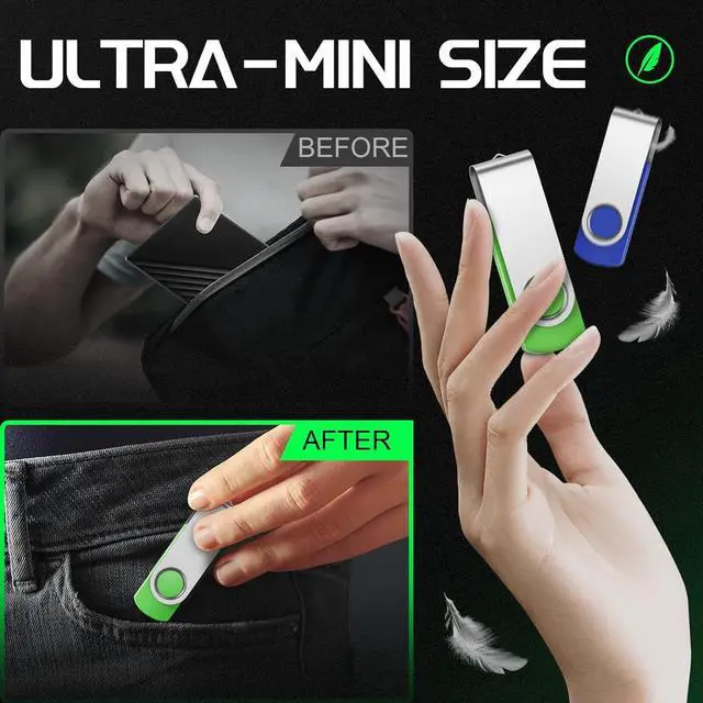 Alt view image 5 of 6 - 64GB Flash Drive 10 Pack USB Flash Drives Thumb Drive High Capacity USB 2.0 Memory Stick 64 GB Jump Drive Pen Drive Zip Drive High Speed for Data Storage