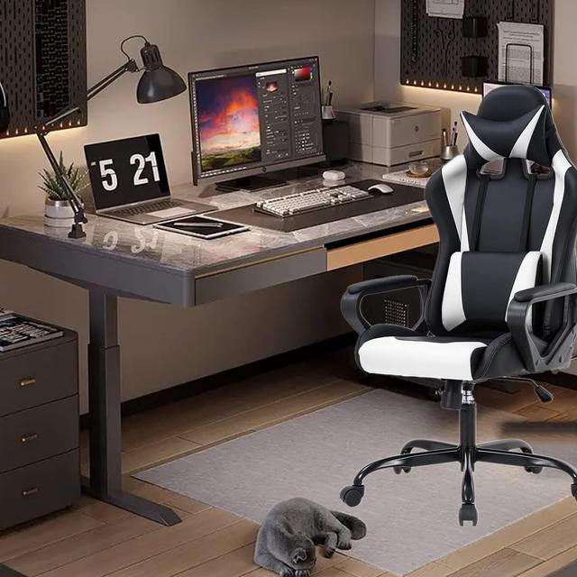 EUREKA ERGONOMIC Hector Gaming Chair, High Back Office Chair with Lumbar  Support, Recliner Computer Chair with Adjustable Armrest, Black & Grey 