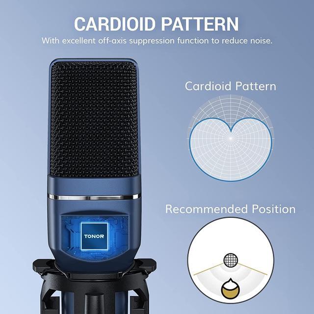 Alt view image 2 of 7 - TONOR USB Microphone, Computer Cardioid Condenser PC Gaming Mic with Tripod Stand & Pop Filter for Streaming, Podcasting, Vocal Recording, Compatible with Laptop Desktop Windows Computer, TC-777