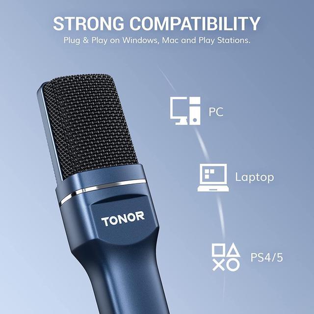 Alt view image 4 of 7 - TONOR USB Microphone, Computer Cardioid Condenser PC Gaming Mic with Tripod Stand & Pop Filter for Streaming, Podcasting, Vocal Recording, Compatible with Laptop Desktop Windows Computer, TC-777