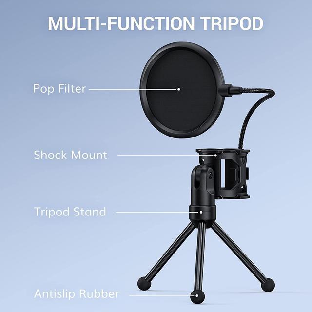 Alt view image 5 of 7 - TONOR USB Microphone, Computer Cardioid Condenser PC Gaming Mic with Tripod Stand & Pop Filter for Streaming, Podcasting, Vocal Recording, Compatible with Laptop Desktop Windows Computer, TC-777