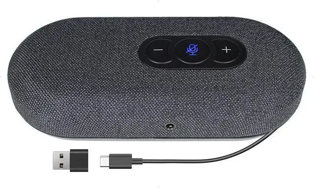 Main image of USB Speakerphone, Conference Computer Speaker with Microphone for Virtual Meetings, 360° Voice Pickup, Echo CancellationNoise Reduction, Plug and Play, Compatible with Zoom, Teams, Skype and more