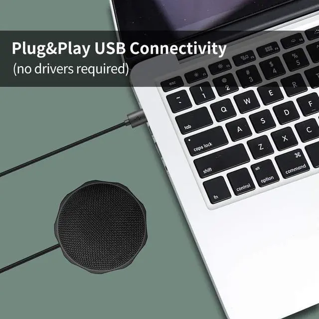 Alt view image 3 of 7 - USB Desktop and Laptop Computer Microphone, 360° Omnidirectional Condenser Mic, PC Microphone for Tele-Conference/Learning, Online Chatting, Gaming, Live Podcasting, Recording, Skype, M1