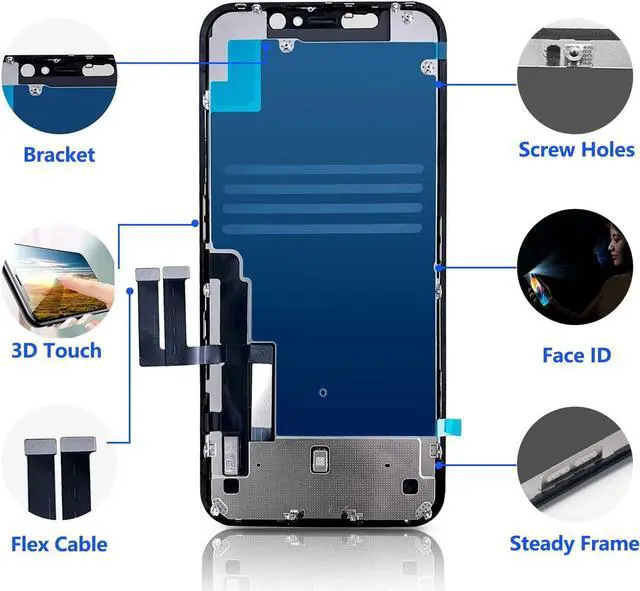 Alt view image 3 of 7 - for iPhone 11 Screen Replacement 6.1 Inch, Diykitpl 3D Touch LCD Digitizer Replacement for A2111, A2223, A2221, with Repair Tools Kit+Magnetic Screw Mats+Screen Protector+Waterproof Frame Adhesive