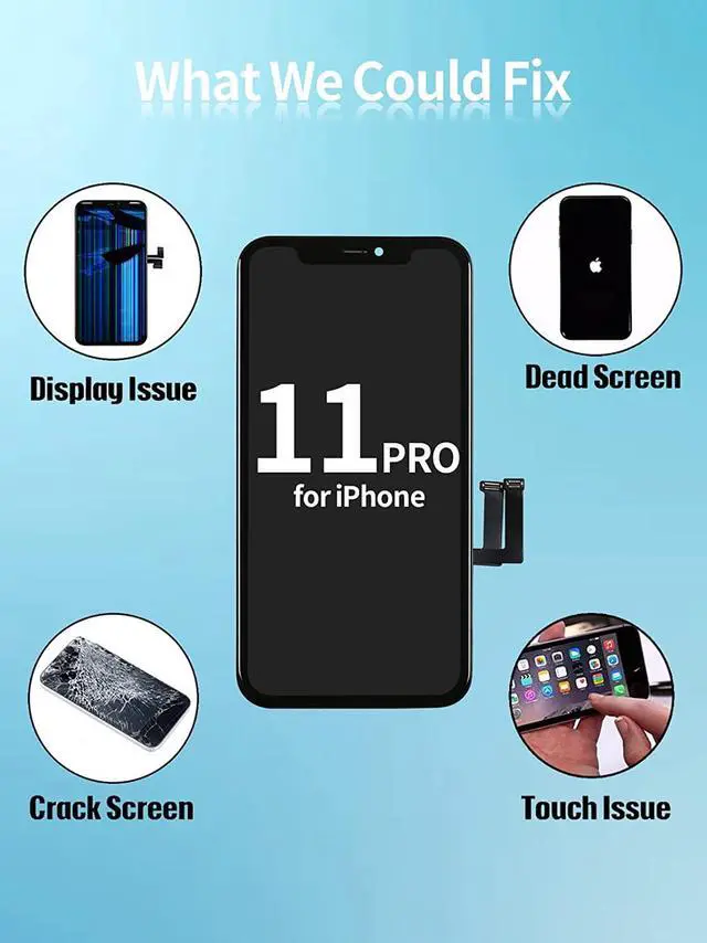 Alt view image 5 of 6 - for iPhone 11 Pro Screen Replacement, 5.8-inch, LCD Display and Touch Digitizer Full Assembly with Repair Tool Kits Waterproof Tape and Screen Protector True Tone Programmable