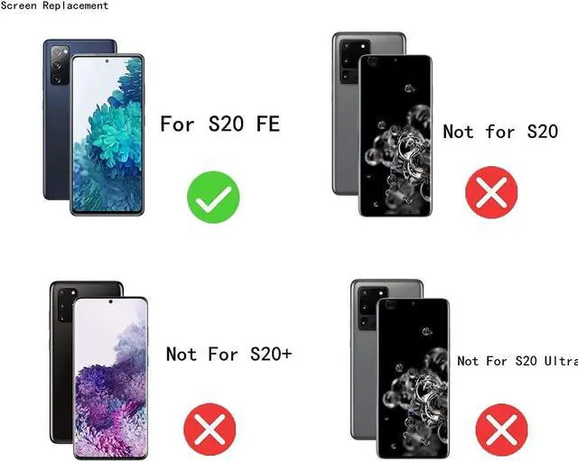 Alt view image 6 of 6 - AMOLED For Samsung Galaxy S20 FE 5G screen replacement kit for samsung s20FE screen replacement LCD Display Touch Screen Digitizer SM-G781U1/DS G781A G781W 6.5 inch (Black With Frame)