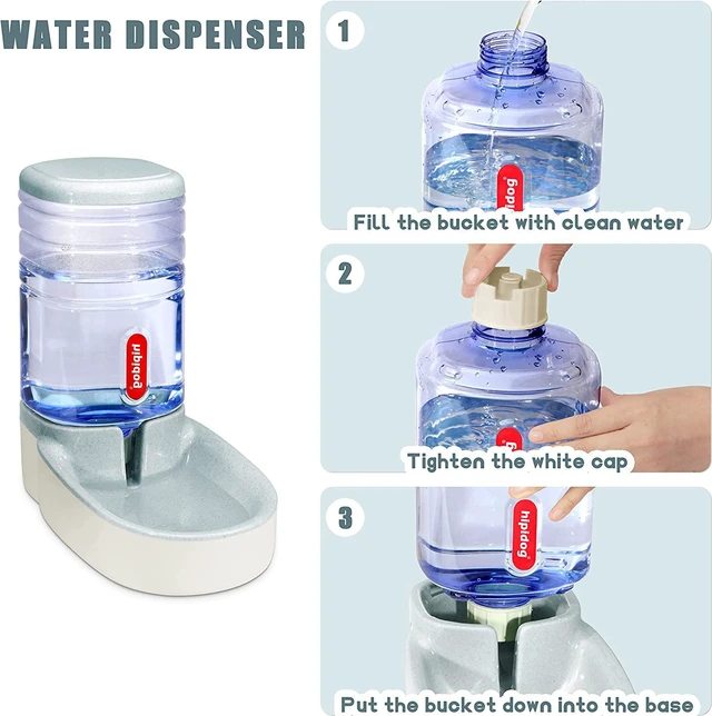 Alt view image 5 of 6 - UniqueFit Pets Cats Dogs Automatic Waterer and Food Feeder 3.8 L with 1 Water Dispenser and 1 Pet Automatic Feeder (Light Gray)