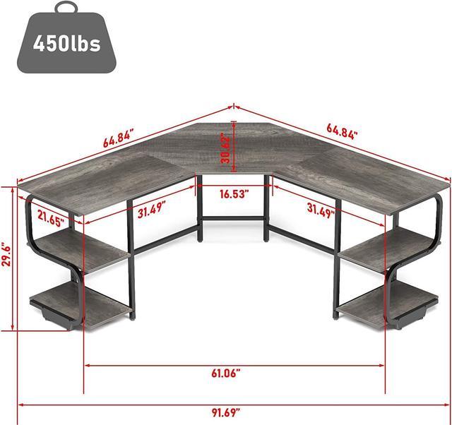 Eyerson L-Shape Gaming Desk with Built in Outlets 17 Stories Color (Top/Frame): Black, Size: 33.30 H x 63 W x 31.50 D