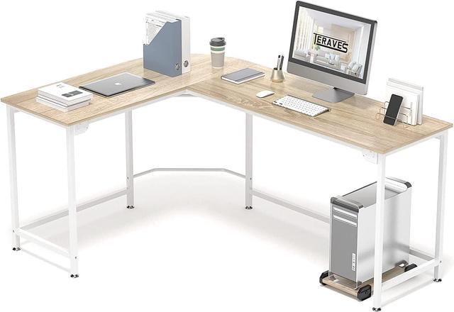 Computer Desk Modern L Shaped Desk, L Corner Desk Gaming Desk PC Laptop  Study Wood Table