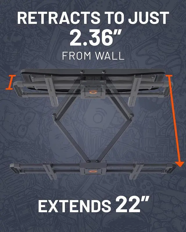 Alt view image 7 of 7 - TV Wall Mount for Large TVs Up to 90" - Full Motion with Smooth Swivel, Tilt, & Extension - Universal Design Works with Samsung, Vizio, LG & More - Includes Hardware & Wall Drilling Template
