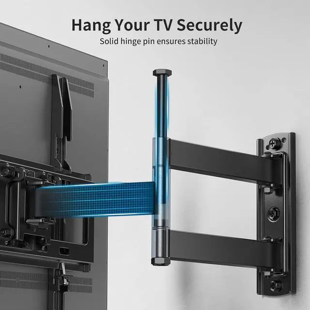 Alt view image 5 of 7 - Pipishell Full Motion TV Wall Mount for Most 26-60 inch Flat & Curved TVs up to 77 lbs, Adjustable Bracket Height, Single Articulating Arm, Extension, Max VESA 400x400mm, PIMF9