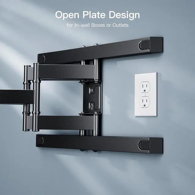 Alt view image 6 of 6 - Full Motion TV Wall Mount for 37-80 inch TVs up to 132 lbs, Smooth Tilt Swivel and Extension, Dual Articulating Arms, Max VESA 600x400, 16" Wood Studs, PSLFK5