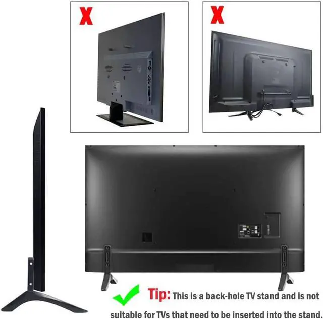 Alt view image 2 of 6 - Universal TV Stand, Base Table Top TV Stand, TV Legs, TV Pedestal Feet for Vizio Samsung LG TCL Televisions with Mounting Holes Distance 2.16in/5.5cm or Within 1.77in/4.5cm