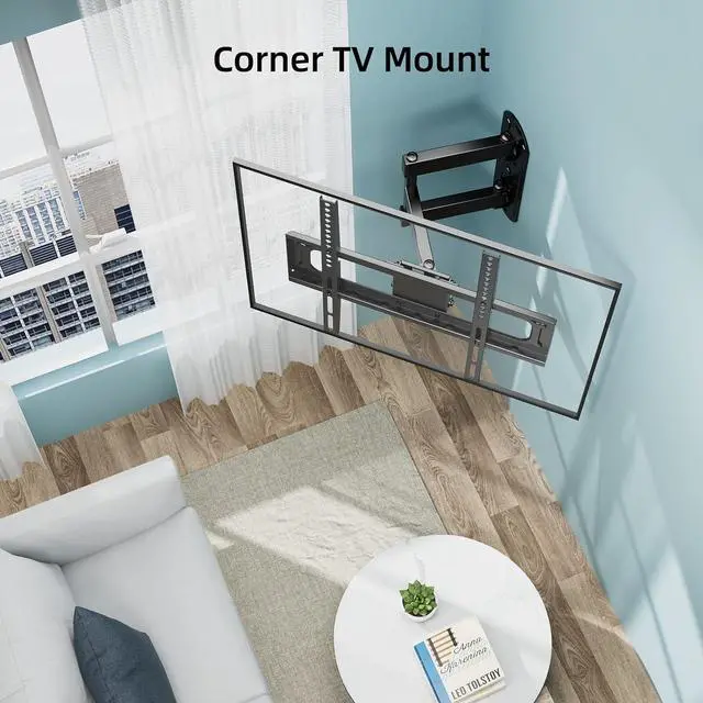 Alt view image 3 of 7 - Full MotionTV Wall Mount for 26-60 inch Flat/Curved TVs up to 88 lbs, Heavy Duty Swivel TV Mount with Single Stud Design,Smooth Extension,Max VESA 400x400mm,HC3402