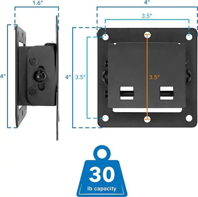 Alt view image 7 of 7 - Small TV Monitor Wall Mount | RV TV Mount | Quick Release | Fits 13 15 17 19 20 21.5 24 25 27 32 Inch Screens | 75 100 VESA Compatible | Low-Profile Slim Design | 30lb Capacity