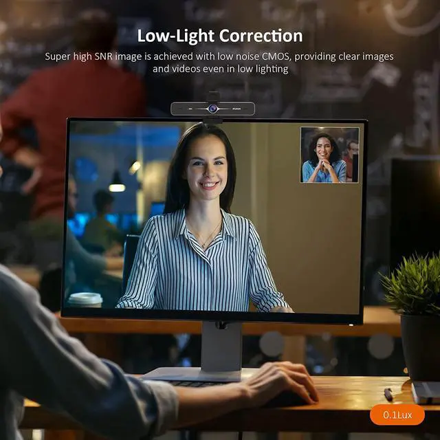 Alt view image 7 of 7 - Zoom Certified, NexiGo N970P 4K Webcam, Onboard Flash Memory, Al-Powered Auto-Framing, Adjutable Field of View, Sony Sensor, Dual AI Noise-Cancelling Mics, Works with Teams/Zoom/Webex/Google