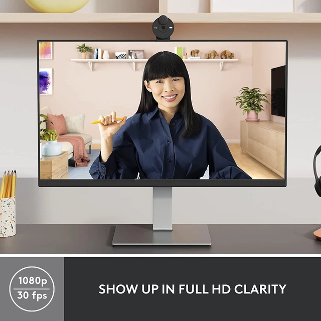 Alt view image 2 of 7 - Brio 301 Full HD 1080p Webcam for Streaming and Meetings - Black