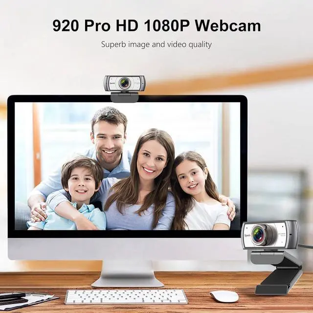 Alt view image 3 of 7 - Wide Angle Webcam,120 Degree Large View Spedal 920 Pro Video Conference Camera, Full HD 1080P Live Streaming Web Cam with Built-in Microphone, USB Webcam for Mac, PC, Laptop and Desktop