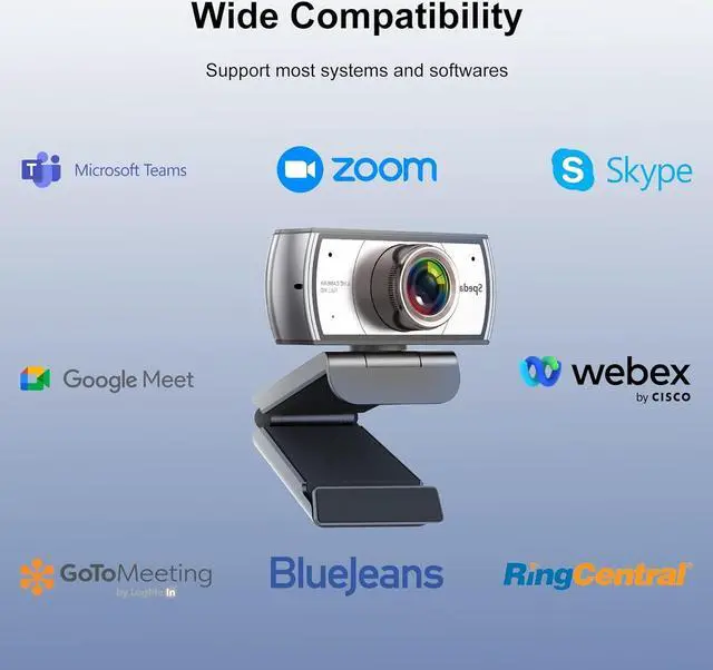 Alt view image 7 of 7 - Wide Angle Webcam,120 Degree Large View Spedal 920 Pro Video Conference Camera, Full HD 1080P Live Streaming Web Cam with Built-in Microphone, USB Webcam for Mac, PC, Laptop and Desktop