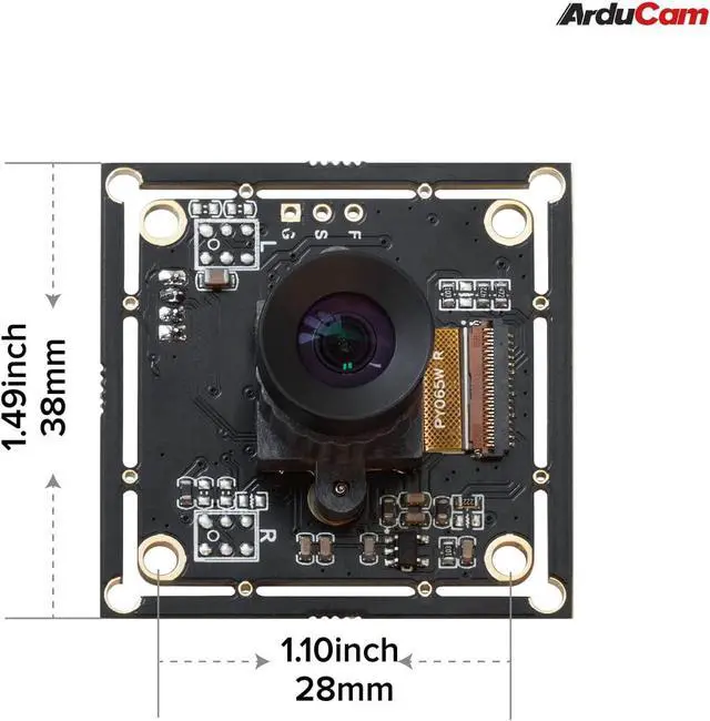 Alt view image 2 of 6 - Arducam 100fps Mono Global Shutter USB Camera, 720P OV9281 UVC Webcam Module with Low Distortion M12 Lens Without Microphones, for Computer, Laptop, Android and Raspberry Pi