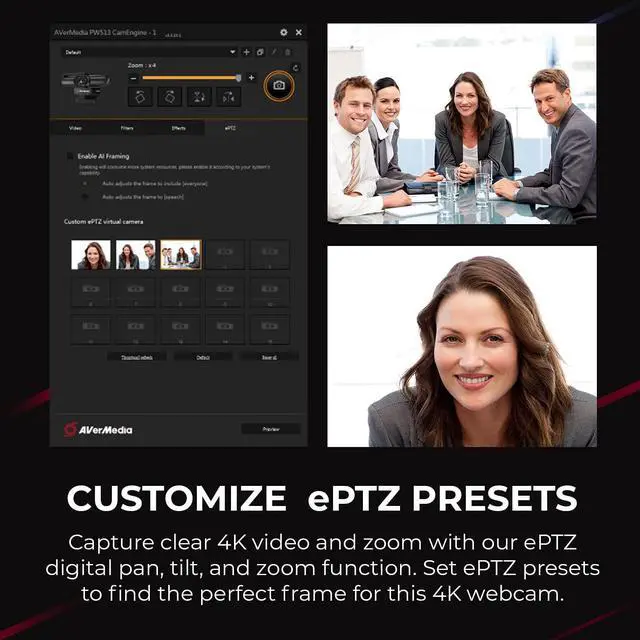 Alt view image 7 of 7 - PW513 Live Streamer CAM - 4K Ultra HD Webcam with Microphone for Gaming and Streaming, with CamEngine Software and USB Connection, TAA/NDAA Compliant