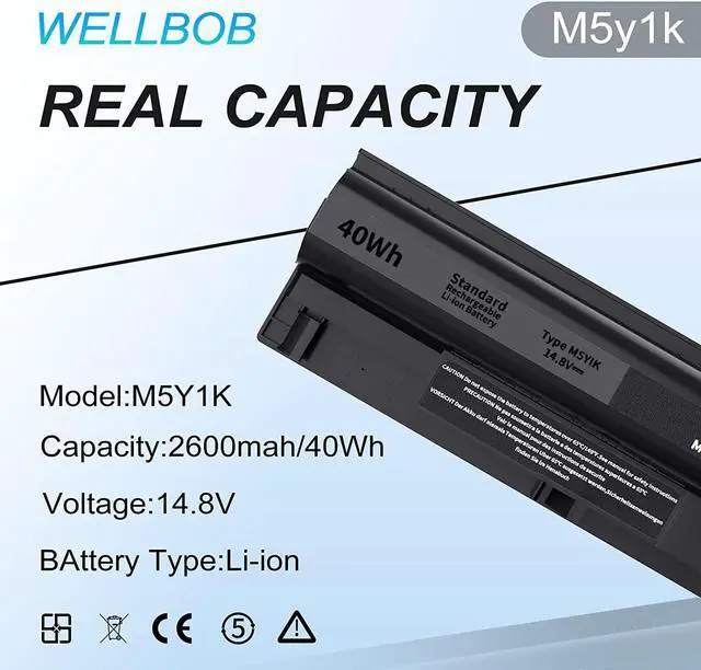 Alt view image 3 of 7 - M5Y1K Battery for Dell Inspiron 5559 5558 Battery, for Dell Inspiron 15 3000 5000 Battery 3558 3567 5555 5566 5759, Compatible with Dell Laptop Battery Replacement K185W GXVJ3 M5y1k 14.8V 40Wh Battery