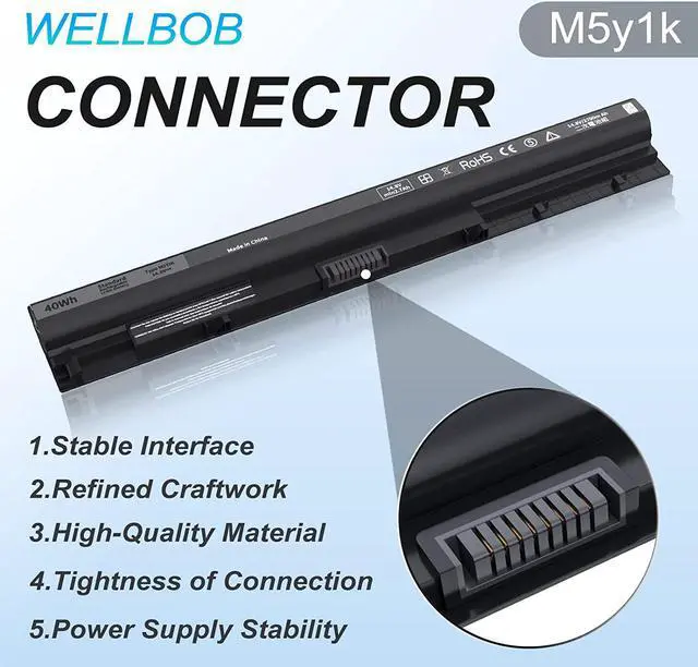 Alt view image 5 of 7 - M5Y1K Battery for Dell Inspiron 5559 5558 Battery, for Dell Inspiron 15 3000 5000 Battery 3558 3567 5555 5566 5759, Compatible with Dell Laptop Battery Replacement K185W GXVJ3 M5y1k 14.8V 40Wh Battery