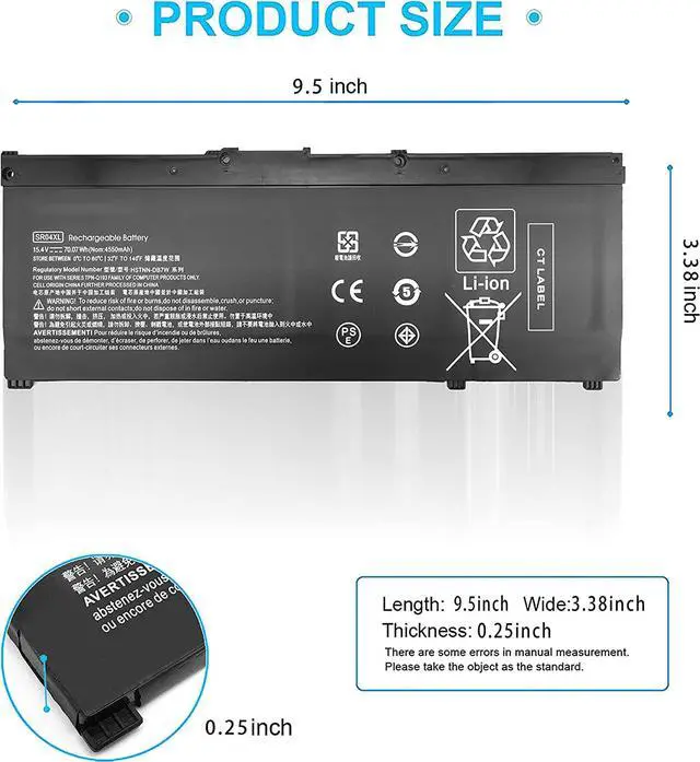 Alt view image 3 of 6 - SR04XL SR03XL 917724-855 Battery for HP Omen 15 15-dc0xxx 15-dc1xxx 15-ce0xx 15-cb0xx Series 15-ce198wm 15-ce019dx 15-ce020a 15t-cb2000 15-dc0051nr 15-dc0020nr 15-dc1088nr 15-cb041nr 15-cx0056wm