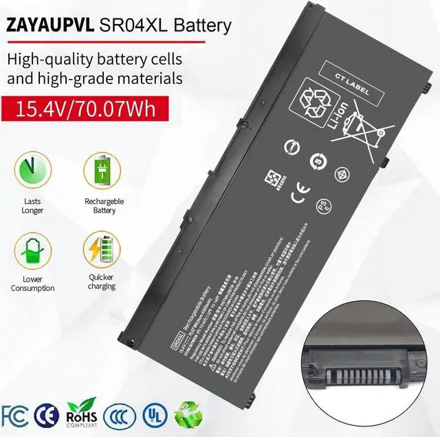 Alt view image 2 of 6 - SR04XL SR03XL 917724-855 Battery for HP Omen 15 15-dc0xxx 15-dc1xxx 15-ce0xx 15-cb0xx Series 15-ce198wm 15-ce019dx 15-ce020a 15t-cb2000 15-dc0051nr 15-dc0020nr 15-dc1088nr 15-cb041nr 15-cx0056wm