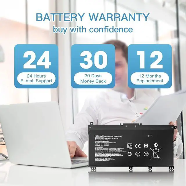 Alt view image 6 of 7 - HTO3XL Laptop Replacement L11119-855 HT03XL Battery for HP Pavilion 15-CS3073CL 15-CU0058NR 15Z-CW100 15-CS3153CL 15T-CS200 15-CS0XXX 15-CS2064ST 15-CS3XXX 15-CW1068WM 15T-CS300 15-CW1063WM 15Z-CW000