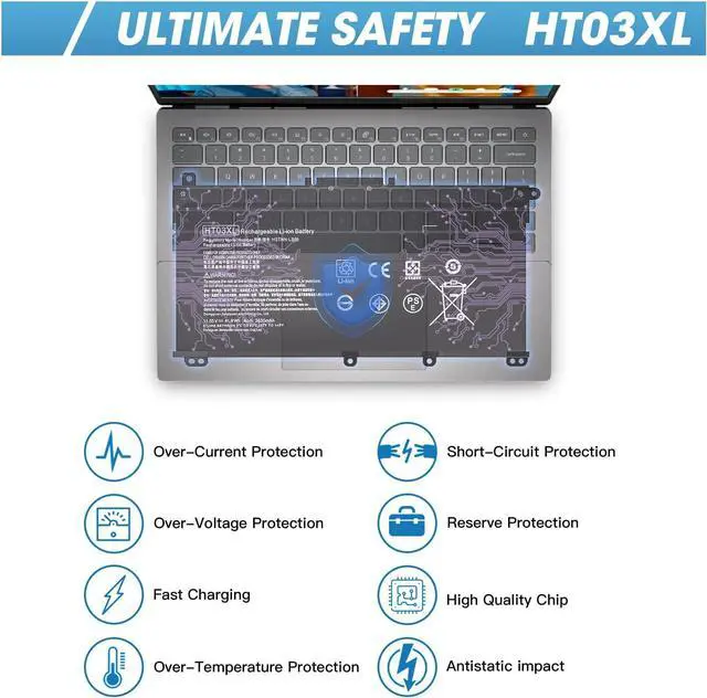 Alt view image 5 of 7 - HTO3XL Laptop Replacement L11119-855 HT03XL Battery for HP Pavilion 15-CS3073CL 15-CU0058NR 15Z-CW100 15-CS3153CL 15T-CS200 15-CS0XXX 15-CS2064ST 15-CS3XXX 15-CW1068WM 15T-CS300 15-CW1063WM 15Z-CW000