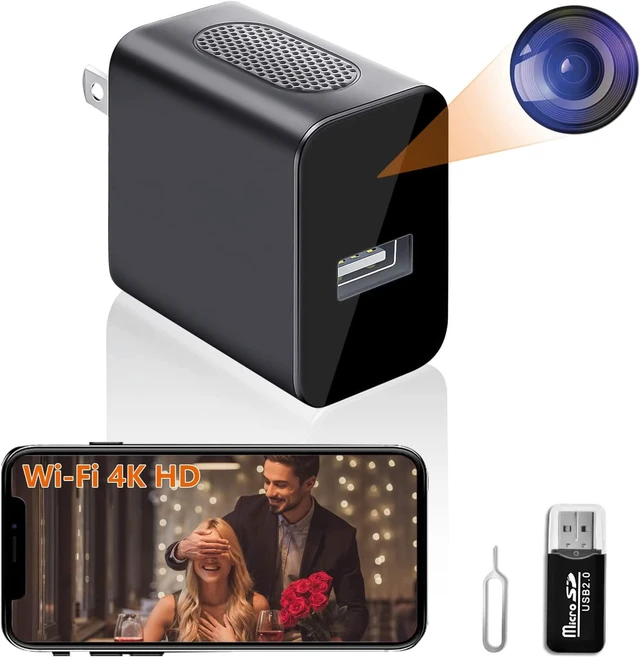Main image of Spy Camera Wireless Hidden WiFi Camera with Remote View - 4K UHD - Spy Camera Hidden Camera Charger - Spy Camera Wireless - USB Hidden Camera - Nanny Cam Hidden Camera - Small Camera - Secret Camera