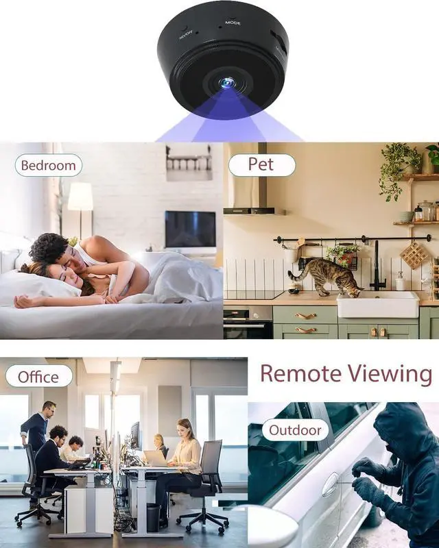 Alt view image 4 of 7 - Hidden Camera Wireless Mini spy Camera Hidden Camera WiFi HD 1080P Mini Camera Spy Camera with Motion Detection for Home Security Nanny Pet Camera