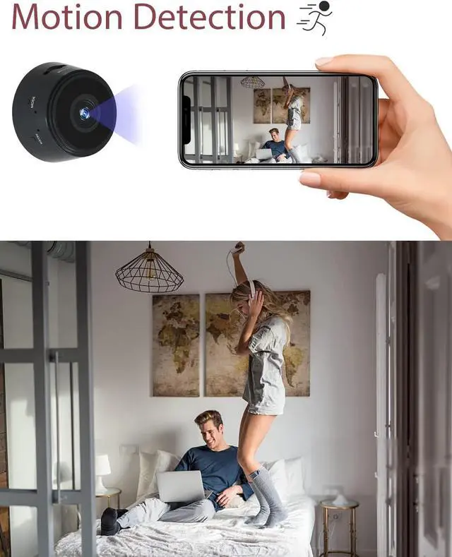 Alt view image 3 of 7 - Hidden Camera Wireless Mini spy Camera Hidden Camera WiFi HD 1080P Mini Camera Spy Camera with Motion Detection for Home Security Nanny Pet Camera