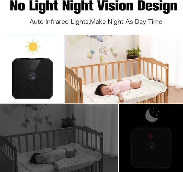 Alt view image 6 of 6 - SITABIER Hidden Camera Spy Camera, WiFi Security Nanny Cam, Mini Home Indoor Outdoor Surveillance Cameras with Audio and Video, Wireless Full HD Recorder with Motion Detection and Night Vision, black