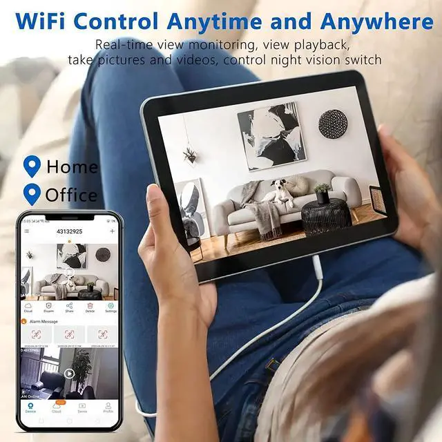 Alt view image 4 of 7 - Mini WiFi Spy Camera HD 1080P Wireless Hidden Camera Small Nanny Cam, Home Security Camera with Live App for Pets Baby Outdoor Indoor