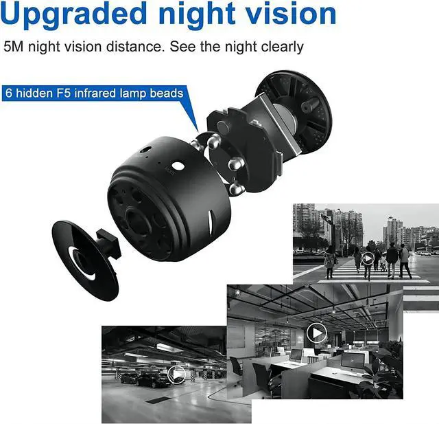 Alt view image 7 of 7 - Mini WiFi Spy Camera HD 1080P Wireless Hidden Camera Small Nanny Cam, Home Security Camera with Live App for Pets Baby Outdoor Indoor