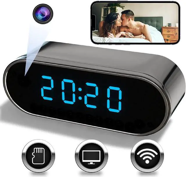 Main image of Spy Camera Hidden Camera with Video and Voice Reco, 2 in 1 Clock Hidden Camera Live Feed WiFi with app, 128GB Full HD 1080P Wireless Nanny Cam with Night Vision,Indoor Surveillance Camera for Phone/PC