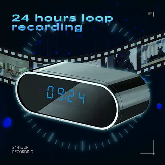Alt view image 6 of 7 - Spy Camera Hidden Camera with Video and Voice Reco, 2 in 1 Clock Hidden Camera Live Feed WiFi with app, 128GB Full HD 1080P Wireless Nanny Cam with Night Vision,Indoor Surveillance Camera for Phone/PC