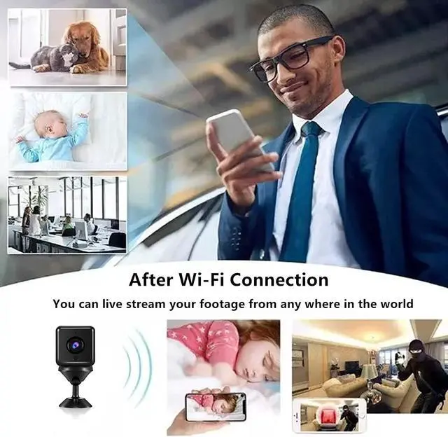 Alt view image 2 of 7 - 4K Spy Camera Hidden Camera, UHD WiFi Wireless Mini Camera/Battery Operated Nanny Cam/Small Camera for Home Security/Indoor Camera with Motion Detection Night Vision/Surveillance Camera