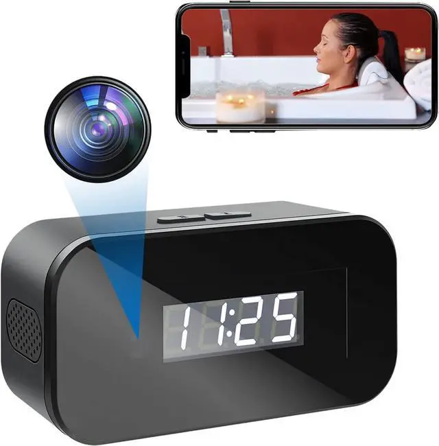 Main image of Hidden Camera Spy Camera Mini Spy Camera 1080P Wireless Hidden WiFi Clock Camera,Hidden Nanny Cam with Night Vision,120 Ultra Wide Angle,Motion Detection,Hidden Cam,Surveillance Camera Full HD