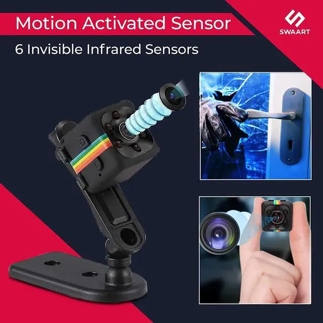 Alt view image 4 of 6 - Mini Security Camera- Tiny Motion Sensor Camera- Night Vision- Nanny Cam Hidden Camera- Indoor & Outdoor Camera- Smart Home Devices- Wireless Camera for Home and Office Security- HD Camera