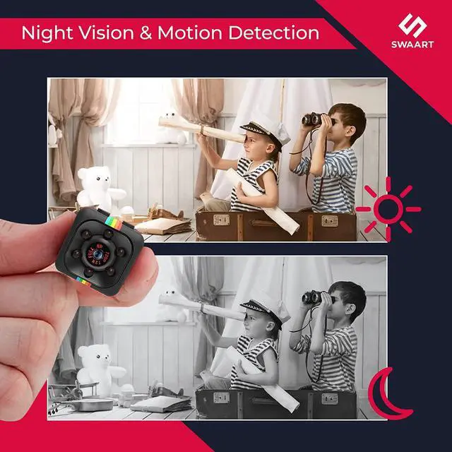 Alt view image 6 of 6 - Mini Security Camera- Tiny Motion Sensor Camera- Night Vision- Nanny Cam Hidden Camera- Indoor & Outdoor Camera- Smart Home Devices- Wireless Camera for Home and Office Security- HD Camera