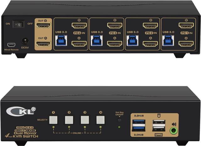  HDMI KVM Switch 1 Monitor 2 Computers, 2 Port KVM Switch with 4  USB2.0 Ports, Support 4K@30Hz Compatible Downwards, for 2 PCs Share  Keyboard Mouse and Monitor : Electronics