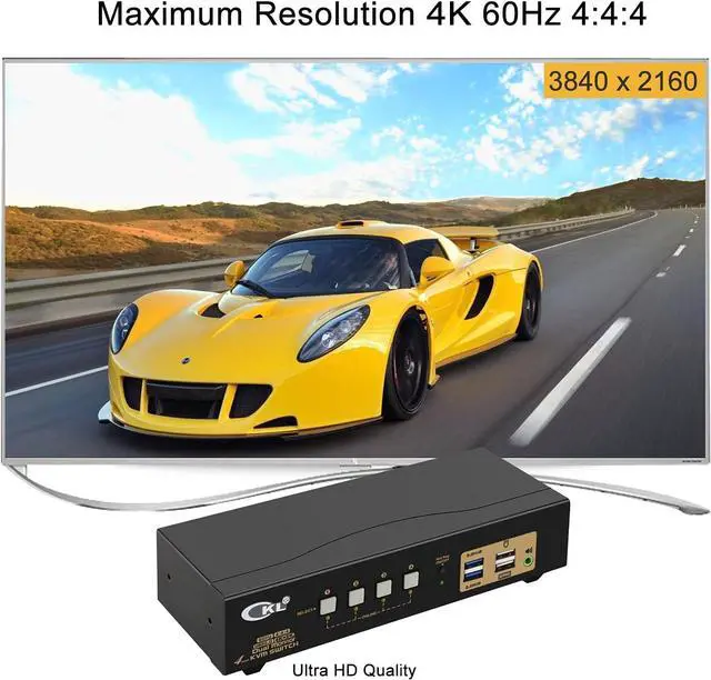 Alt view image 5 of 7 - CKL 4 Port USB 3.0 KVM Switch Dual Monitor HDMI 4K 60Hz, Keyboard Video Mouse Peripherals Switcher for 4 Computers 2 Monitors with Audio