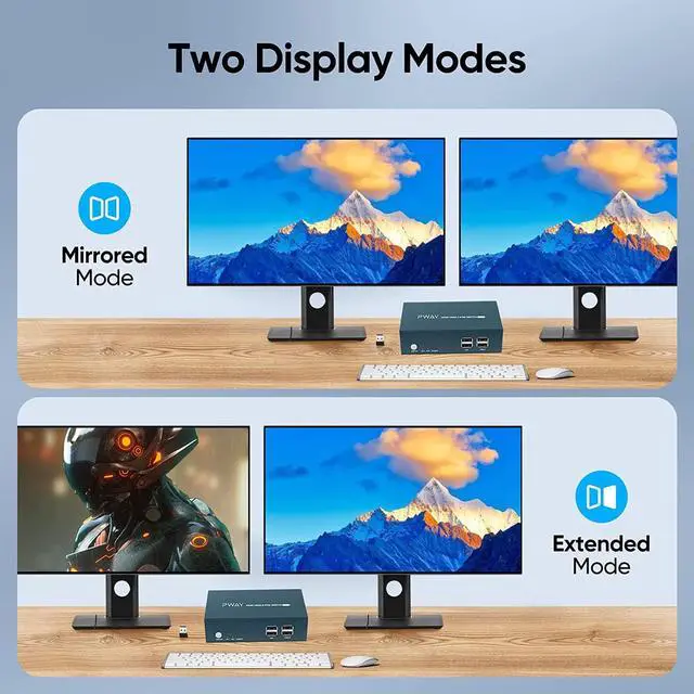 Alt view image 2 of 7 - Steetek USB-C KVM Switch 2 Port, Type-C KVM Switch, Support 4K@60Hz, 3 USB 2.0, Controll 2 Laptops by 1 Set of Keyboard & Mouse to Share 1 Monitor, Connect Type-C PD1/2 Port to Supply Power for Laptop