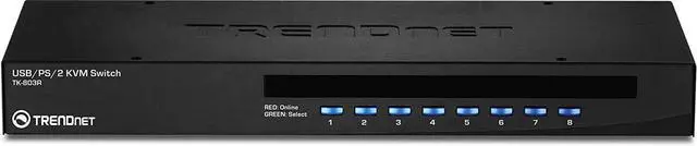 Alt view image 5 of 7 - TRENDnet 8-Port USB/PS2 Rack Mount KVM Switch, TK-803R, VGA & USB Connection, Supports USB & PS/2 Connections, Device Monitoring, Auto Scan, Audible Feedback, Control up to 8 Computers/Servers