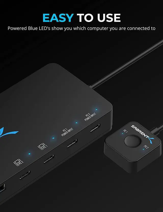 Alt view image 4 of 7 - KVM Switch, USB-C, 1 PC to 2-Displays with 60 Watt Power Delivery (USB-CKDH)